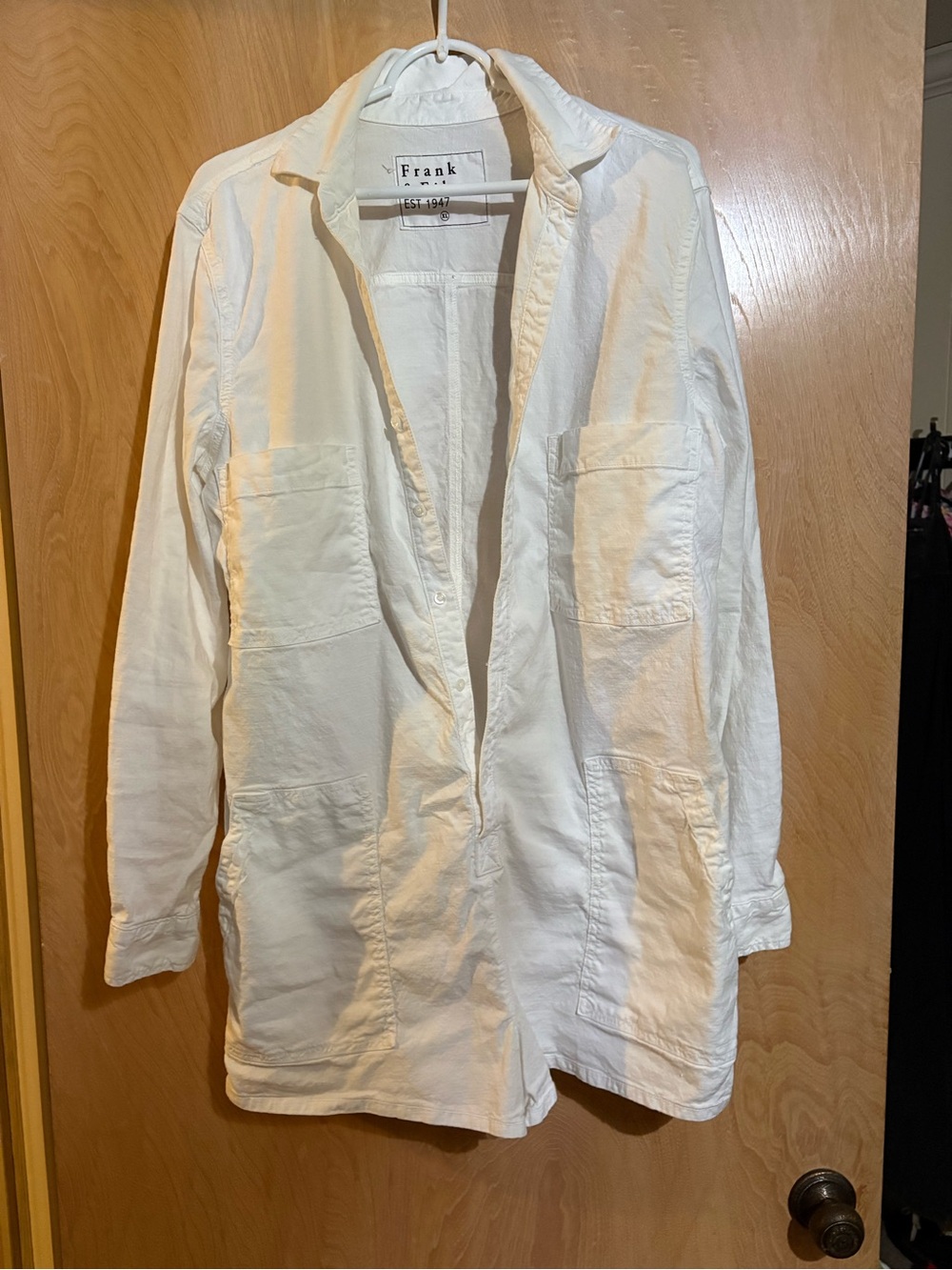 Frank & Eileen white Utility Romper XL